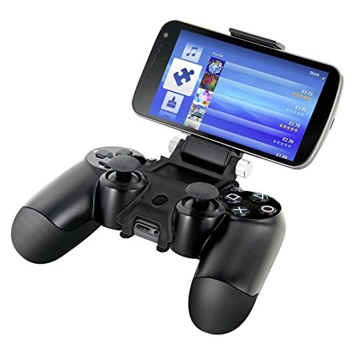 Nyko Smart Clip - PlayStation DUALSHOCK 4 Controller Clip on Mount for Android Phones, Samsung Galaxy S6, S7, S8, S9, Edge, Note 8, Note 9, iPhone 6/S/+, iPhone 7/S/+, iPhone 8/S/+, iPhone X/XS/ XS Max/+, Max Clamp 6 Inches