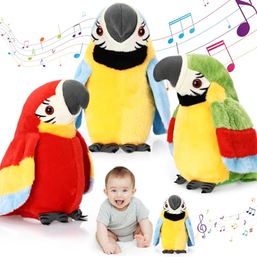 Motionchic 3-Pack Talking Parrots
