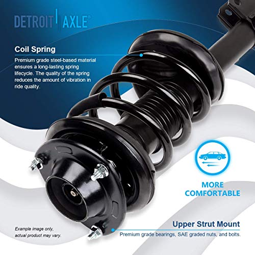Image of Detroit Axle - Pair Front Struts for 2005-2009 Hyundai Tucson, 2005-2010 Kia Sportage, 2 Ready Struts w /Coil Spring Assembly 2006 2007 2008 Replacement Suspension