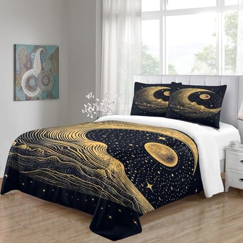 Linge de lit géométrique 3D grand format 220x240cm avec lignes graphiques - 5