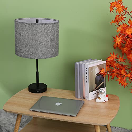 Drum Lamp Shade Set Of 2, 13X13X10 Inches Easy Assembly Lampshades For Table Lamp, Bedside Lamp, Floor Lamp, Spider Fitter (Light Gray) #TOP3