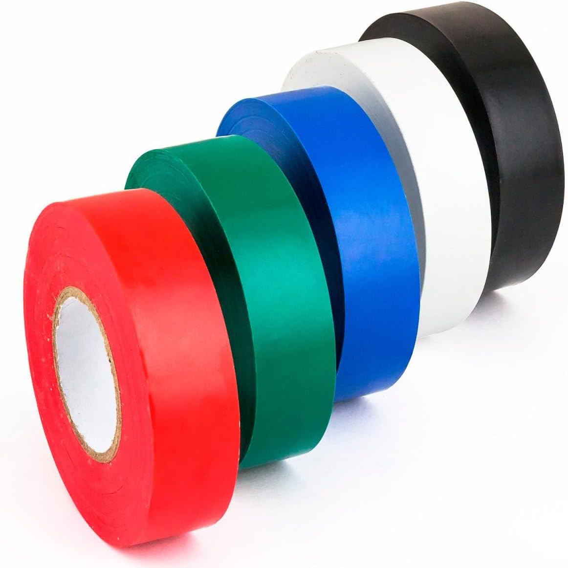 Sunlite 40937-SU 5-Pack Multi-Color Electrical Tape, Durable Flame Retardant Vinyl, Weather-Resistant, 6-Foot Long Rolls, UL Listed, Black, White, Blue, Green and Red