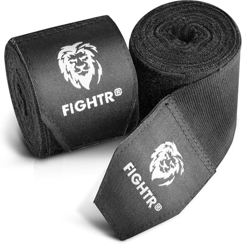 FIGHTR Premium Boxbandagen für max. Stabilität und Sicherheit | 4m halb elastische Bandage mit Daumenschlaufe für Boxen MMA Muay Thai - Box Hand Bandage Sport | Set aus 2