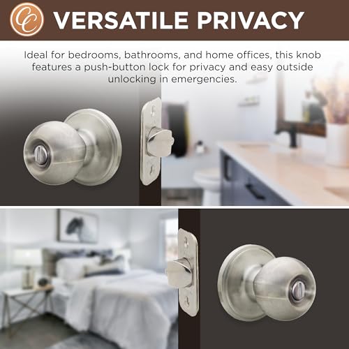 Copper Creek BK2030SS Ball Door Knob, Privacy Function thumb #4
