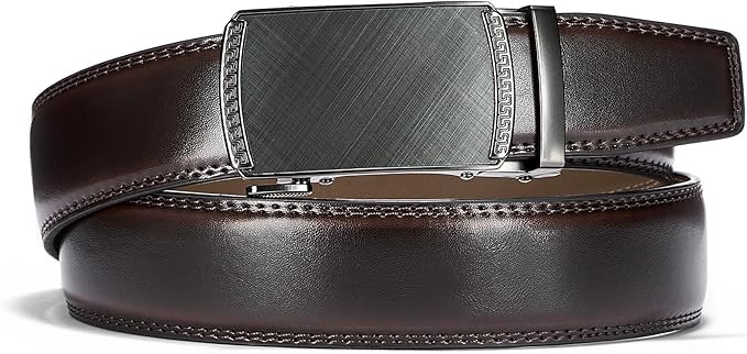 Image of CHAOREN Ratchet Belt Replacement Strap 1 3 /8 inch, Leather Belt Strap for 40MM Slide Click Buckle