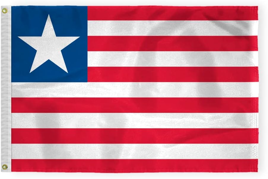 AGAS Liberia Flag 2x3 ft Outdoor 200D Nylon Double Stitched Hem Rust Proof Brass Grommets Canvas Header Liberian National Flag