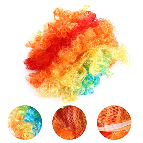 KESYOO Palhaço Colorido Peruca Traje Afro Peruca Arco-Íris Cosplay Vestido Peruca 70S Disco Anime Ma