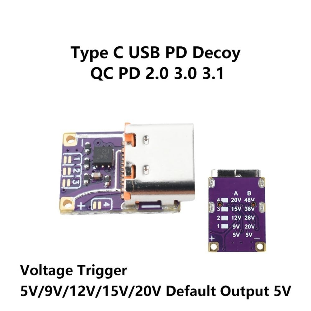 PD3.1/QC3.0 Decoy Module USB-C 5-48 V 5 A Fixed Voltage Board for DIY Power Supply Tester (High-Voltage)