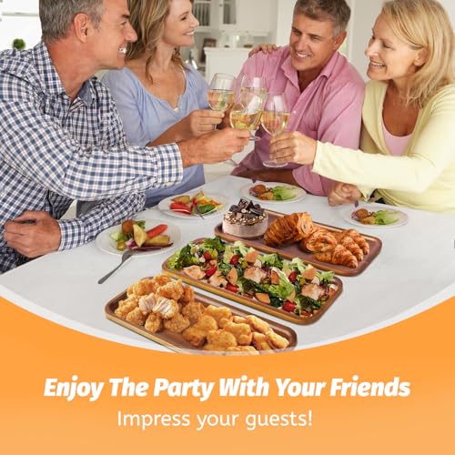 HOMKULA Acacia Wood Serving Platters and Trays - 14 HOMKULA Acacia Wood Serving Platters and Trays - 14