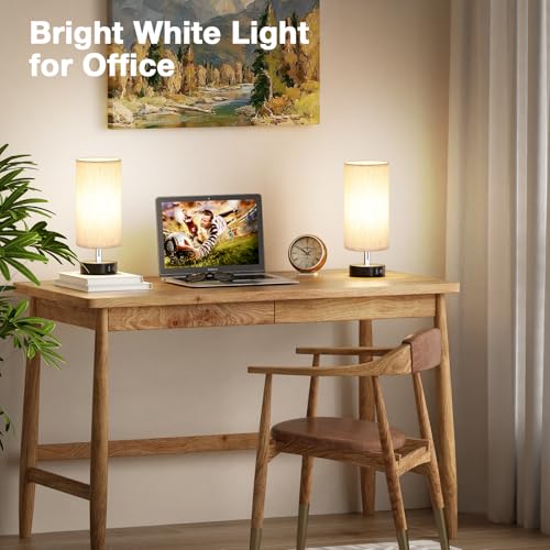 Image of Small Table Lamps for Bedroom set of 2 - Touch Lamps with 3 Way Dimmable
