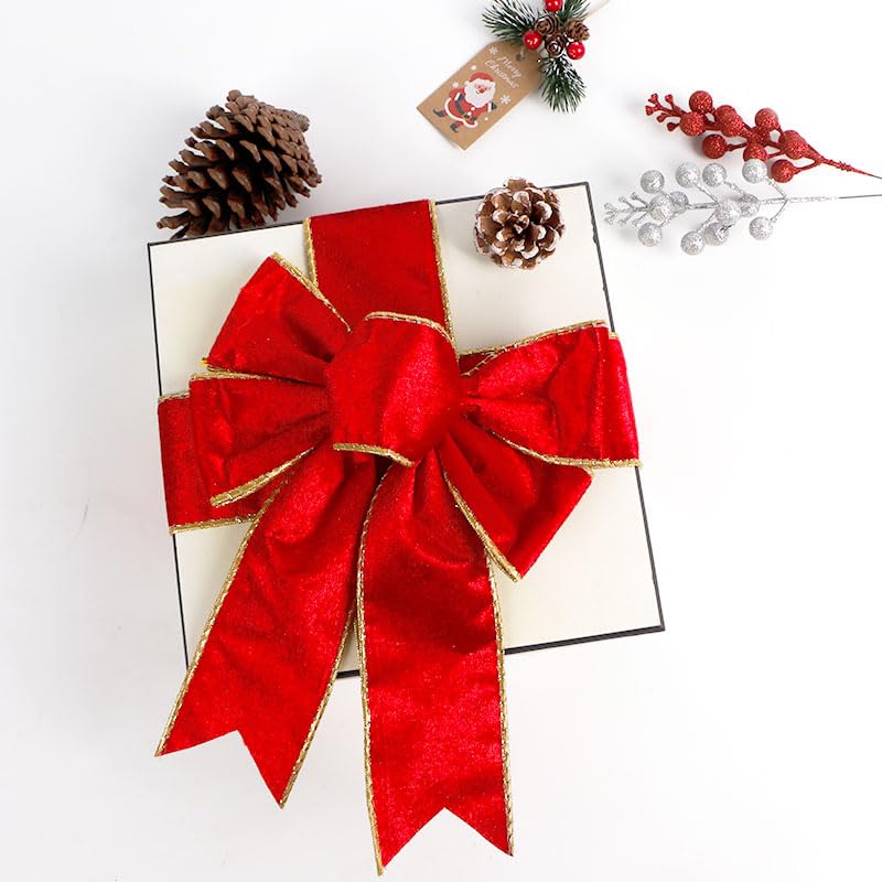 Amazon.co.jp: SIMISI RIBBONクリスマス レッド ベルベットリボン