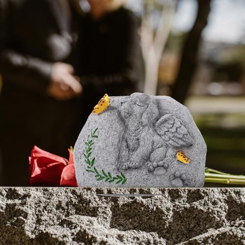 Lápida para perro pintada a mano en resina como maceta conmemorativa de exterior 7