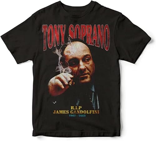 Tony Soprano T Shirt Funny Birthday Cotton tee Vintage Gift for Men Black Black