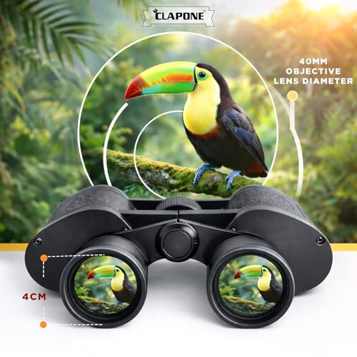 Image of Binoculars 8x40, High Power Long Distance Zoom, Clear Vision for Bird Watching, Travel, Hiking, Wildlife & Outdoor Activities