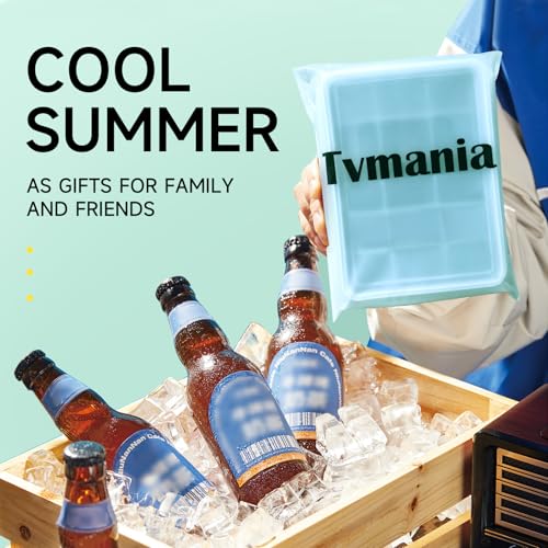 Ice Cube Trays Set of 2, Easy Release 15 Flexible Silicone Ice Cube Molds with Removable Lid Reusable Freezer Ice Trays Stackable for Whiskey, Baby Food, BPA Free (BAMBOO GREEN) by Tvmania - Image 7