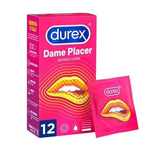 Durex Preservativos Dame Placer con Puntos y Estrías - 12 condones