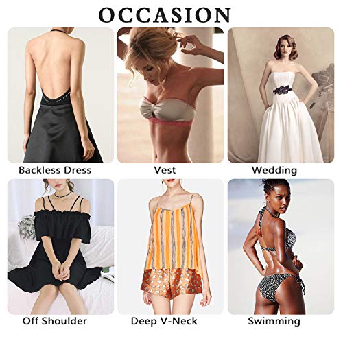 Qoyzine 2 Pairs Rabbit Sticky Adhesive Backless Bra Plus Size Push Up Women Large Breasts (Dd-Ddd, Beige) #TOP6