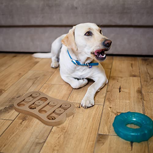Relaxdays Intelligenzspielzeug für Hunde, Leckerli verstecken, MDF, interaktives Hundespielzeug Intelligenz, natur, 1 Stück