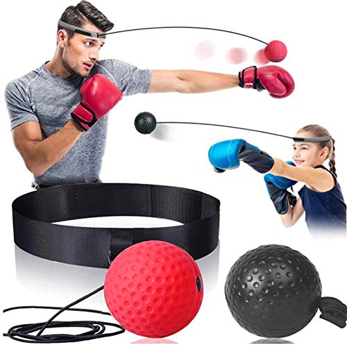 Boxing Reflex Ball,2 Difficulty Level Boxing Training Ball with Headband,Hand Eye Coordination and Fitness Speed Training Suitable for Adult/Kids in Training,Fitness,Punching,Timing, Accuracy