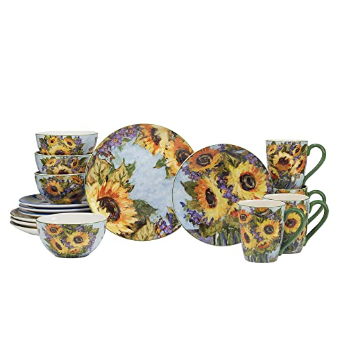 Certified-International-Sunflower-Bouquet-16-Piece-Dinnerware-Set-Service-for-4-Multicolor Certified International Sunflower Bouquet 16 Piece Dinnerware Set Service for 4 Multicolor