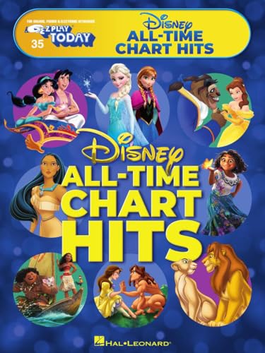 Disney All-Time Chart Hits: E-Z Play Today #35 | Easy Piano Sheet Music Songbook with Lyrics for Beginners | 28 Disney Movie Favorites from Frozen Encanto Aladdin Lion King Moana |Keyboard Music Book