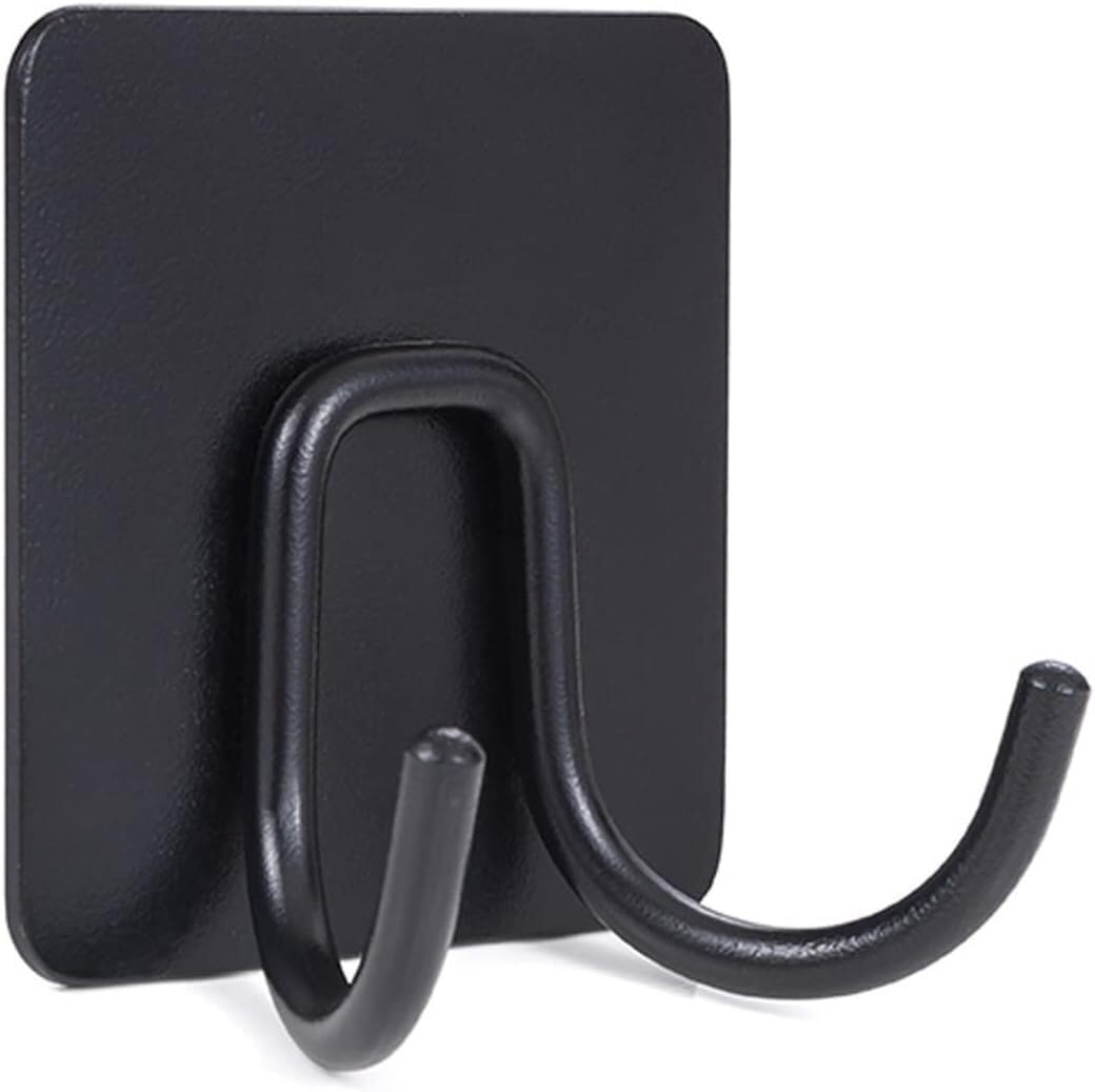 Lcanallyms Black Wall Hooks, 304 Stainless Steel Self Adhesive Hook Stick On Wall Hooks For Hanging Towels For Bathroom, Towel Hanger Matte ,3Pcs(,1Pcs)