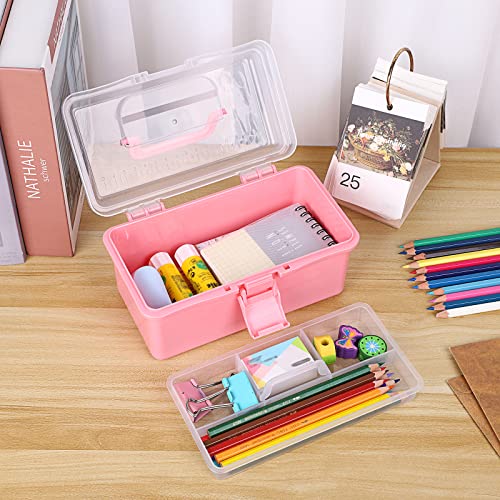 BTSKY-Small-Plastic-Storage-Box-with-Lid-Lock-Art-Supply-Storage-Organizer-with-Handled-Removable-Divided-Tray-Multi-use-Small-Storage-Container-Portable-Sewing-Box-for-Art-Sewing-Supplies-Pink BTSKY-Small-Plastic-Storage-Box-with-Lid-Lock-Art-Supply-Storage-Organizer-with-Handled-Removable-Divided-Tray-Multi-use-Small-Storage-Container-Portable-Sewing-Box-for-Art-Sewing-Supplies-Pink