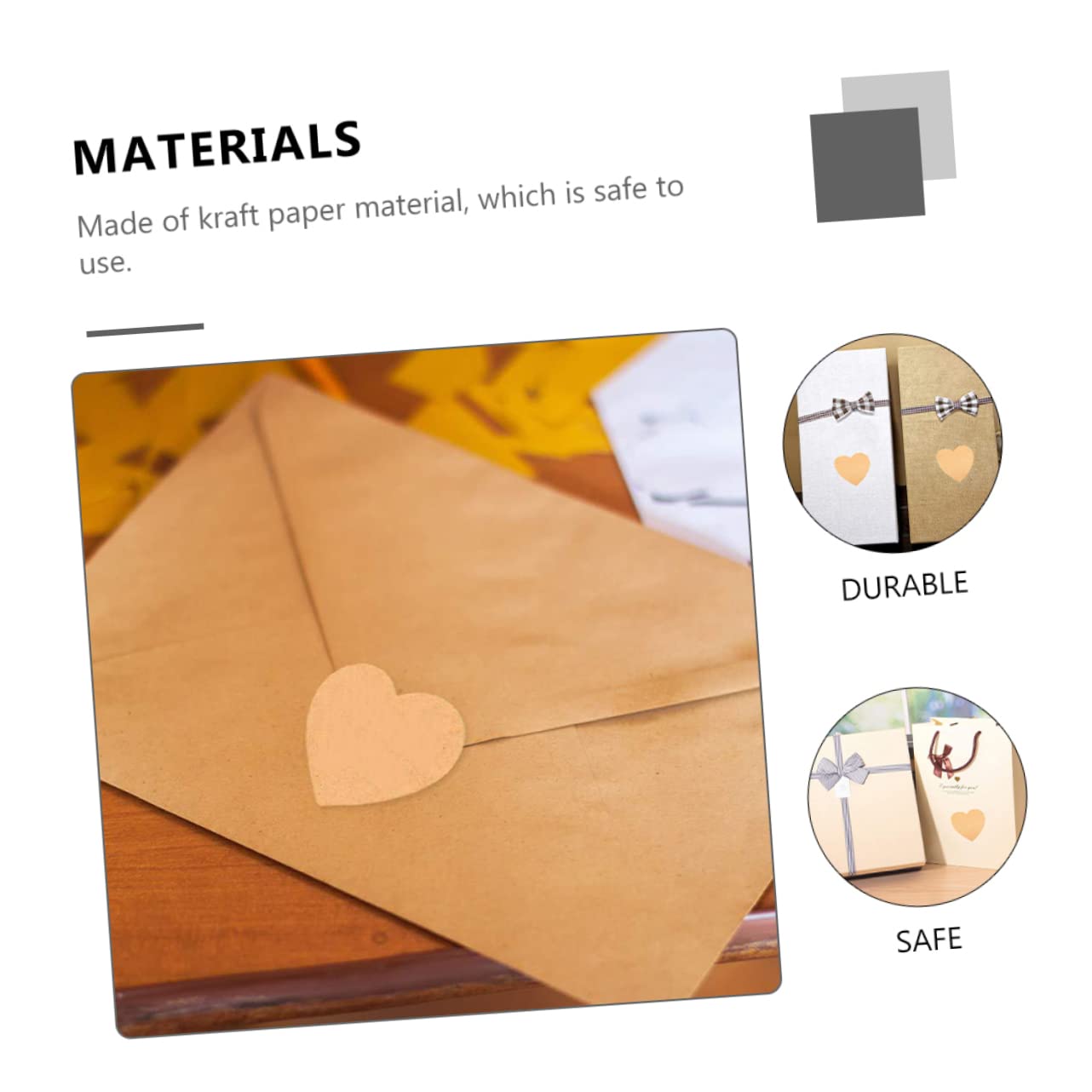 HOMSFOU 2 Set Adesivi Carta Kraft Set Etichette Naturali Per Decorazioni E Confezioni Per Scrapbooking E Regali Design E Personalizzabile 5 * 2