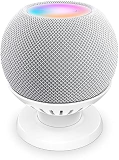 PlusAcc Stand compatible with HomePod Mini - Table Holder Bracket Mount Improve Cleanliness and Appearance, Space-saving HomePod Mini Accessory (White)