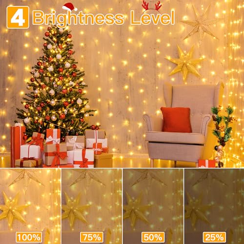 Ollny W0102M020L Curtain Lights 200Led 6.6X6.6Ft thumb #6