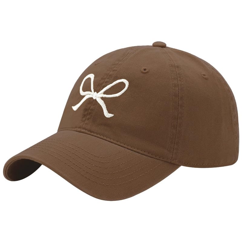 Image of Trendy Bow-Tie Baseball Cap for Women | Trucker Hats Y2k Adjustable Fashion Sun Hat with Visor for Hiking & Travel