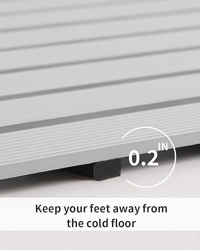 Miniatura 4 de PADOOR - Tapete de ducha antideslizante, resistente, rizable, de drenaje rápido, resistente, sin ventosas, para uso en interiores y exteriores, 16 x