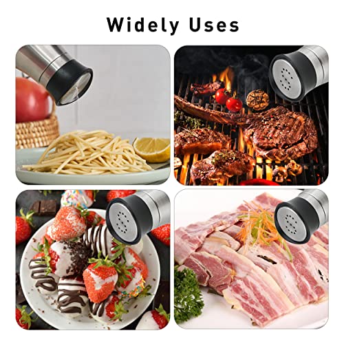 Salt And Pepper Shakers Set, Stainless Steel With Glass Bottle For Table, Rv, Camp, Bbq, Set Of 2 #TOP2