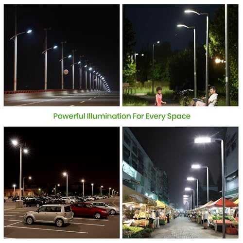 Image of LEDURE 50w Cool White Halo LED Street Light- Pack of 1 | Ultra Bright Energy Efficient Outdoor Waterproof Lamp | Durable Housing for Garage, Parking, Garden, Playground, Roads & Sidewalks