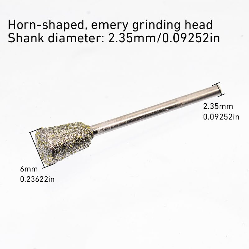 C7:C7 0.5-8 (14zhi) 14 Pieces Flared Shape Sanding Wand Carving Grinder Diamond Sanding Tool for Sharp, Good Use Diamond Drill Bit - 3/32 Inch Shank, Stone Engraving Tool for Electric Rotary Tool