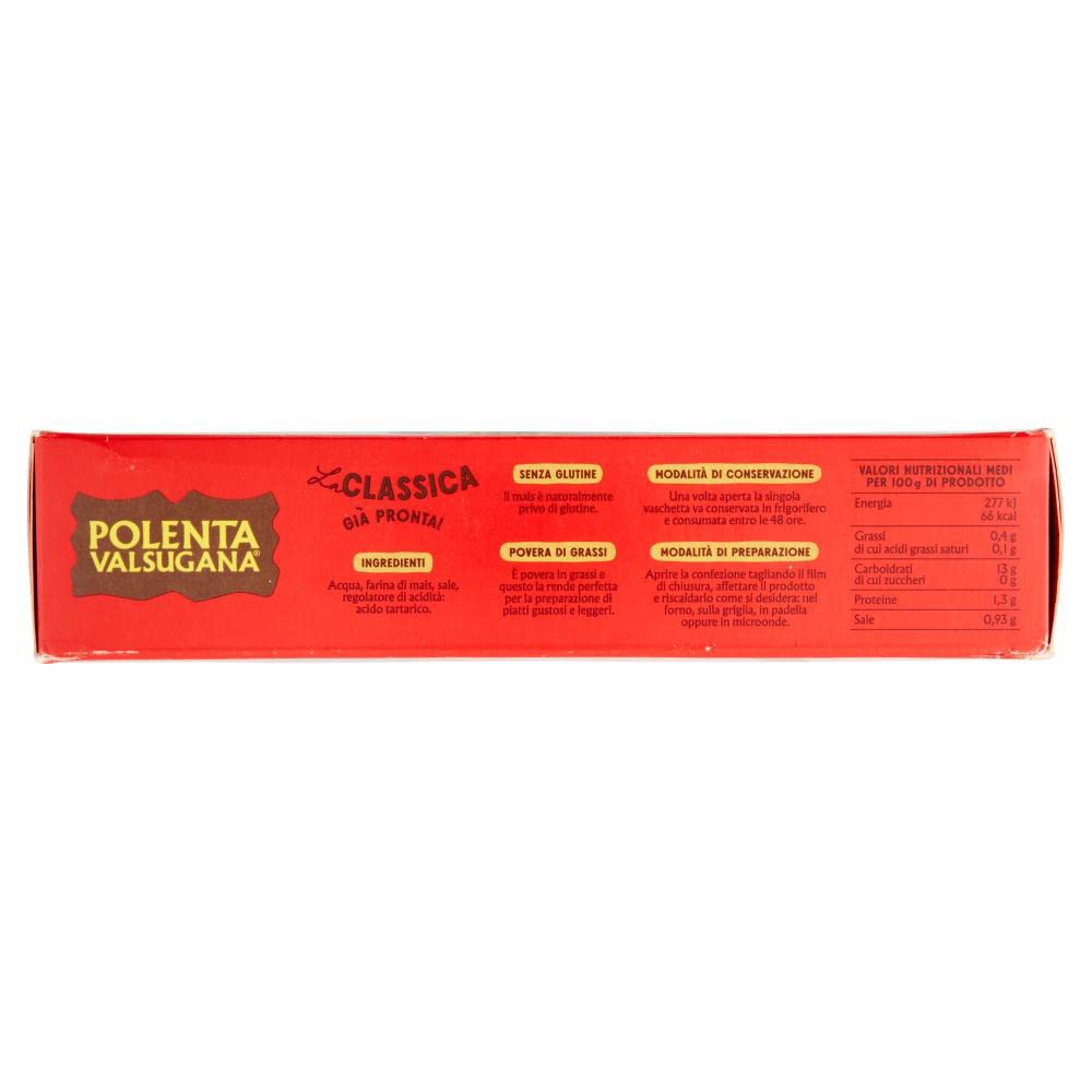 Polenta Valsugana La Classica Lot de 3 plats préparés avec 100 % maïs italien 1200 g