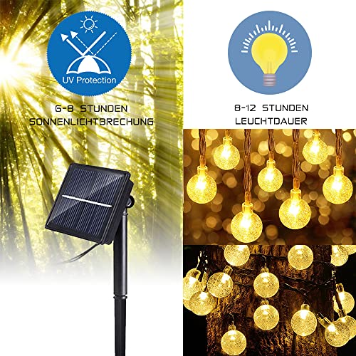 GMAXT Catena di luci solari per esterni, 7 m, 50