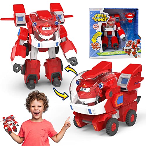 Super Wings Robot Toys - Jett Transforming Toy Cars Toy Trucks Avec Mini...