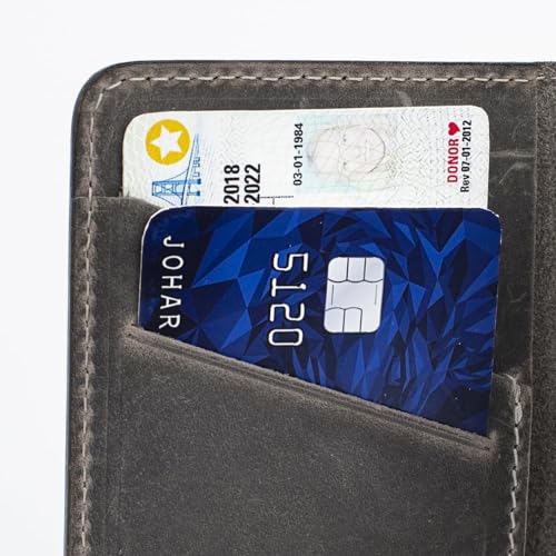 Handmade Slim Wallet for Men and Card Holder, Minimalist Wallet for Men, Card Holder Wallet, Front Pocket Wallets for Men, Credit Card Holder, Business Card Holder (Sand Grey)2