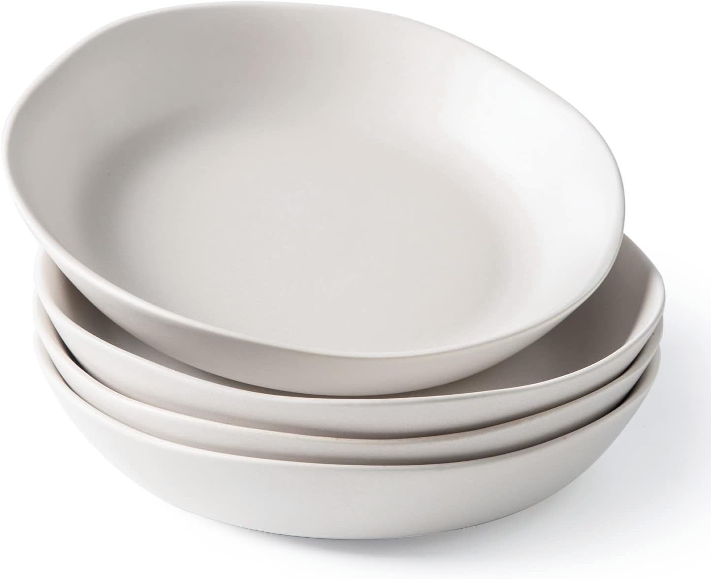 AmorArc 9.75 inch Stoneware Flat Pasta Bowls, 38oz Large