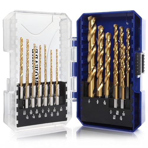 COMOWARE Impact Drill Bit Set - 21 Pcs Hex Titanium HSS Quick…