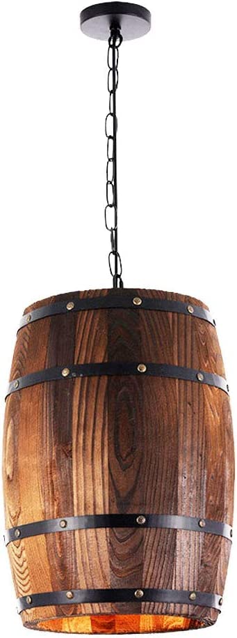Lámpara de barril de madera retro para crear un ambiente acogedor en tu restaurante o café