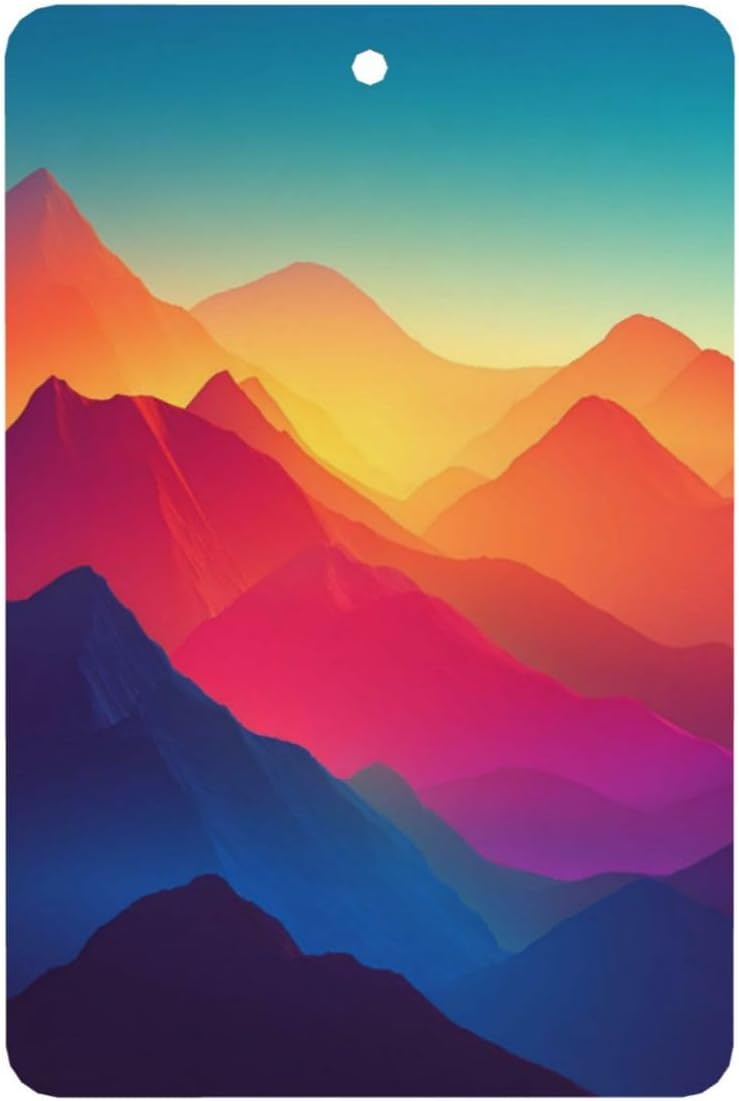 Car Air Freshener 24 PCS Color Mountain Gradient Hanging Car Air Fresheners Auto Interior Decor Card Freshener Strong Scented Card Lavender Cars Scents for Office Bedroom Close Drawer Rectangle