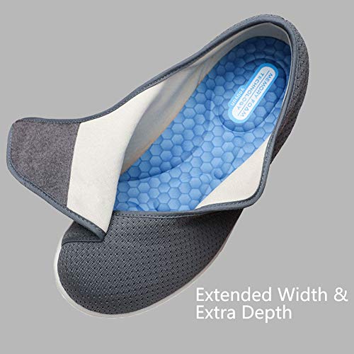 Men's Diabetic Shoes Extra Wide Adjustable Closure Walking Sneakers Lightweight Casual Athletic Shoes, Support for Swollen Feet, Diabetic & Edema2