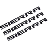 Generic 3PC Gloss Black Sierra Nameplates Letter Emblems Badges 2007 to 2019 Glossy for 2500Hd 3500Hd Sierra Emblem