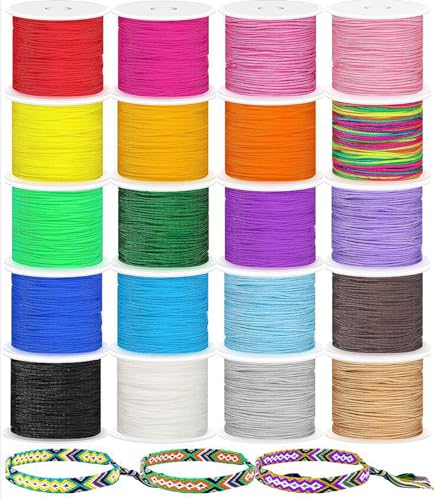1000m Fil en Nylon Corde pour Bracelet, BetterJonny Fil Cordon pour Bracelet 0.8mm Cordon Bracelets...