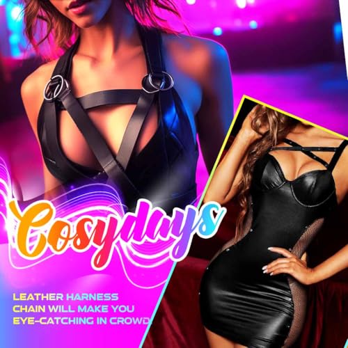 COSYDAYS Leather Harness Belts Black Plus Size Waist Harness for Woman2