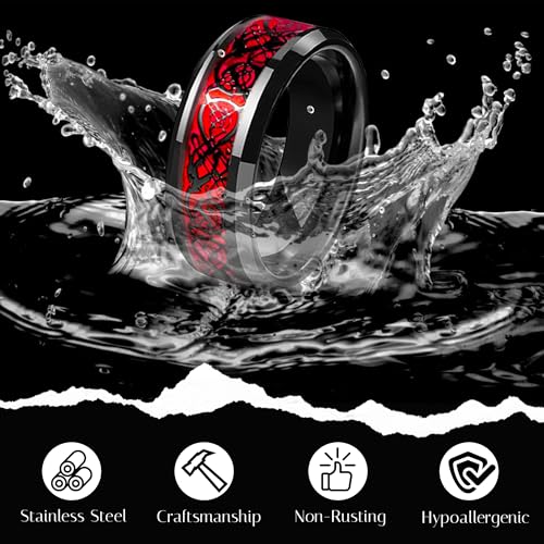 EIELO 16Pcs Stainless Steel Men Fidget Rings for Men Women Stress Anxiety Relief Spinning Rings Cool Black Rings Fashion Chain Band Ring Mens Wedding Engagement Ring Set2