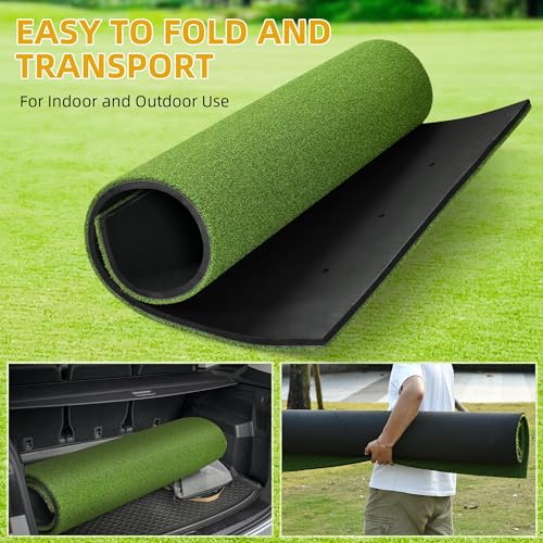 5x4ft Golf Hitting Mat, Thickened 21mm/31mm/36mm Artificial Turf Golf Practice Mats for Indoor Outdoor Backyard Driving Swing Training with 9 PU Balls, 3 Rubber Tees, 7 Tees - Image 5