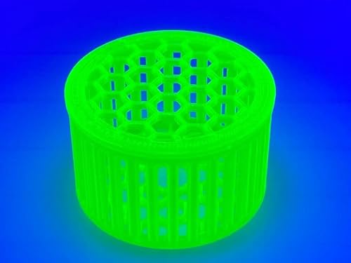 Miniatura 1 de Cesta de hongos de 2 pulgadas para frags de coral, caja de setos, protector de hongos de cárcel (redondo estándar, verde brillante UV)